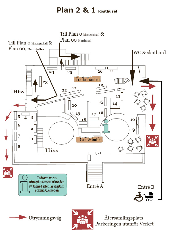 Plan 1 & 2 Rosthuset karta